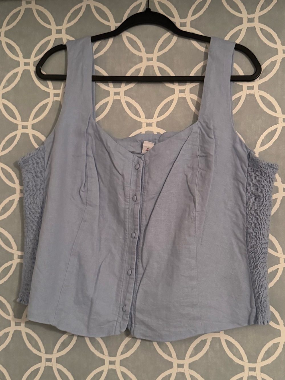 Blue Button-Front Tank Old Navy